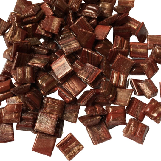 Mozaika szklana z pozłacanymi żyłkami 10mm Granat