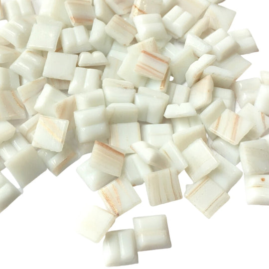 Gold Veined Glass Mosaic 10mm  White Gold