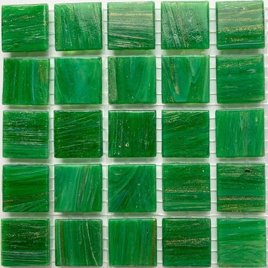 Gold Glass Mosaic 20mm  Malachite