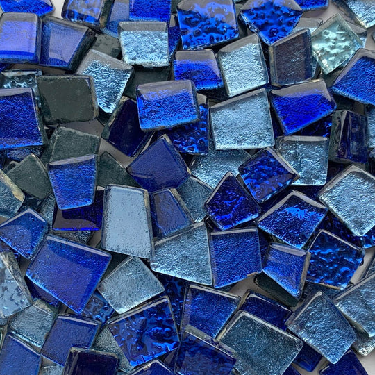 Płytka szklana z lustrem niebieska mieszanka