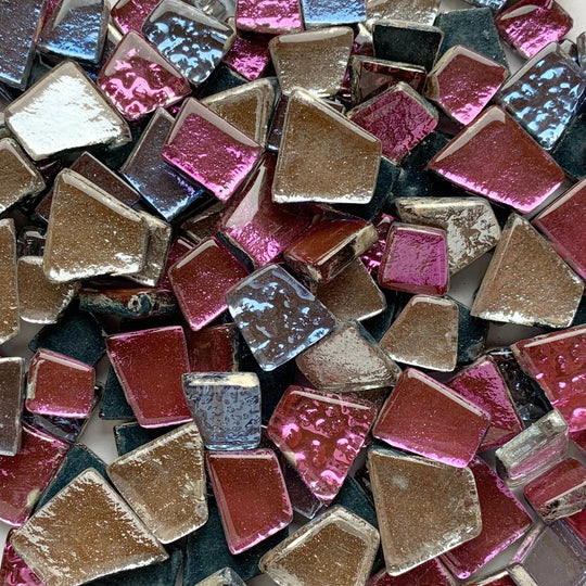 Płytka szklana z lustrzanym różem w mieszance