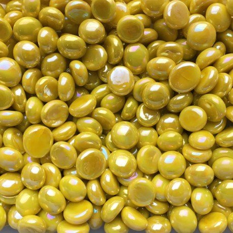 Mini krople szklane 9-13mm opal żółty