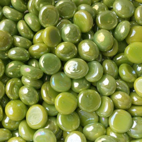 Mini krople szklane 9-13mm Opalowe Kiwi