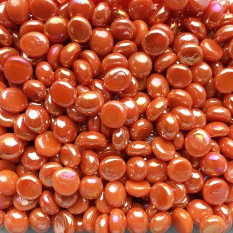 Mini krople szklane 9-13mm pomarańczowy opalizujący