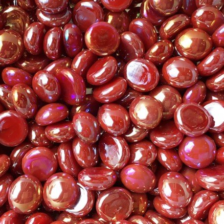 Mini krople szklane 9-13mm opalizująca czerwień