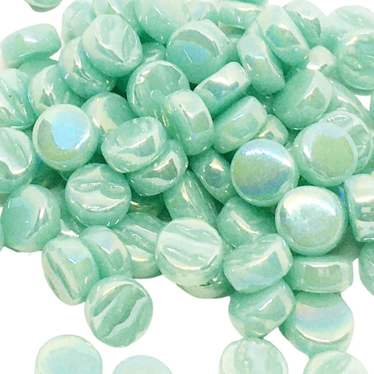 Mini kółeczka perłowe 8mm jasny cyjan