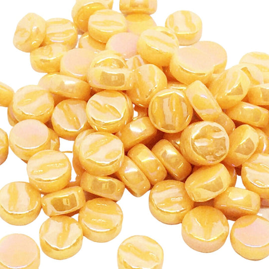 Mini kółka perłowe 8mm pomarańczowy opal