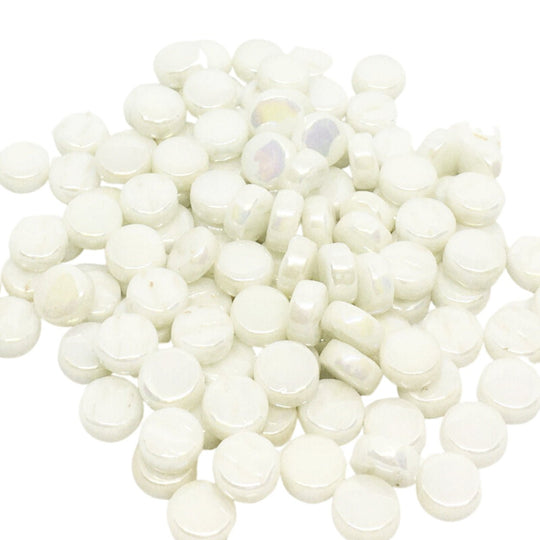 Mini kółka perłowe 8mm biały opalowy