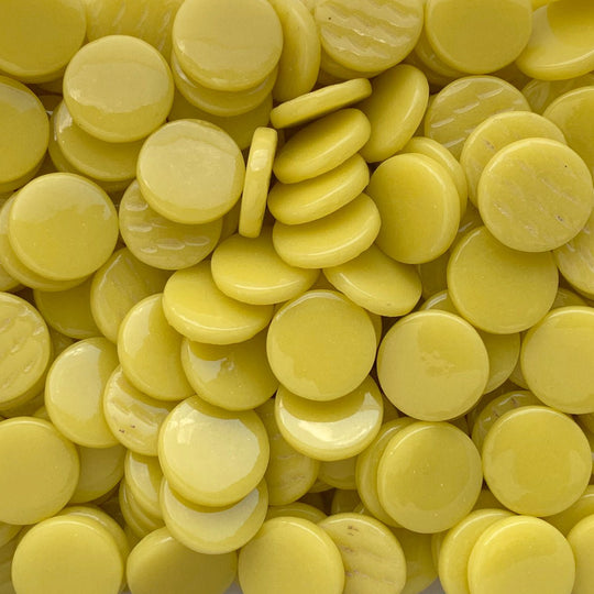 Okrągła płytka szklana 18mm opal żółty