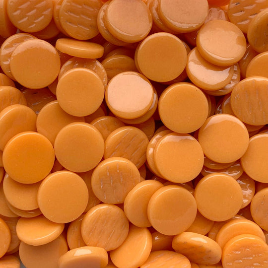 Okrągła płytka szklana 18mm pomarańczowa opalizująca