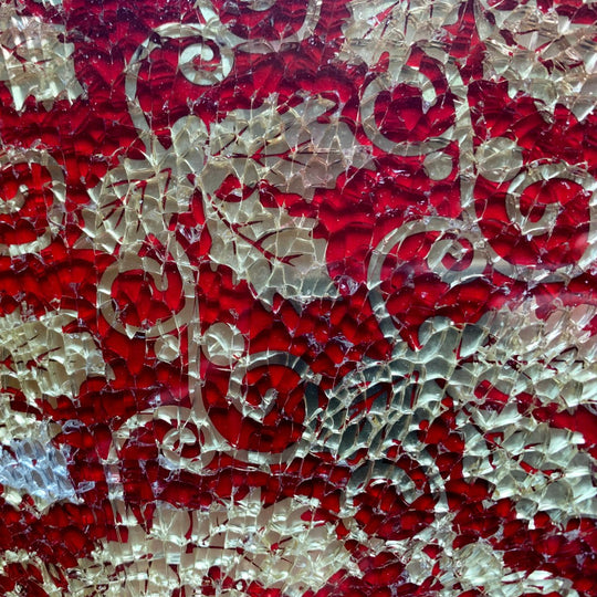 Szkło Bezpieczne Kwiat Czerwony/Złoty