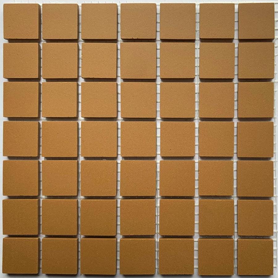 Winckelmans Caramel – carreaux de mosaïque mats de 20x20 mm sur filet