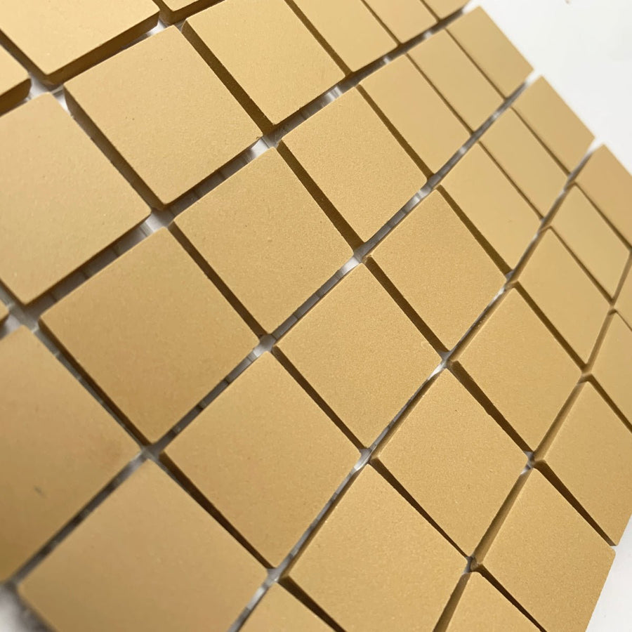 Winckelmans Jaune – matt 20x20 mm mosaic tiles on mesh