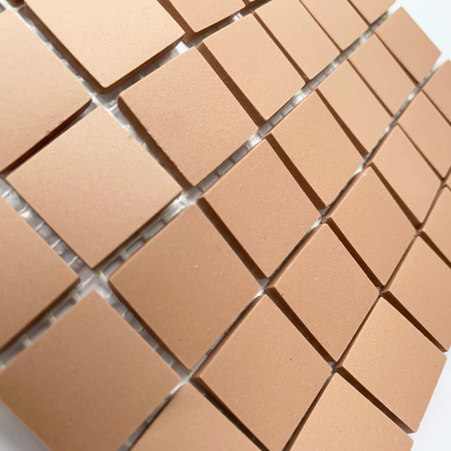 Winckelmans Vieux Rose – matte Mosaikfliesen im Format 20x20 mm auf Netz